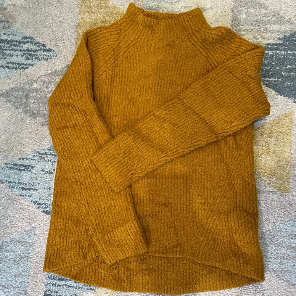 Madewell Mock Neck Sweater Wool Blend Pullover